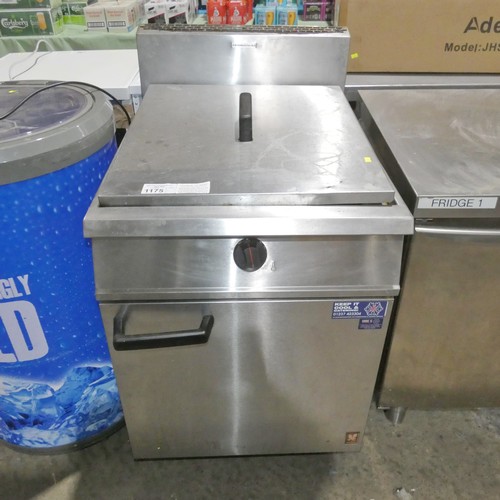 1175 - A commercial stainless steel gas fired 2 basket deep fryer by Falcon, Dominator - trade