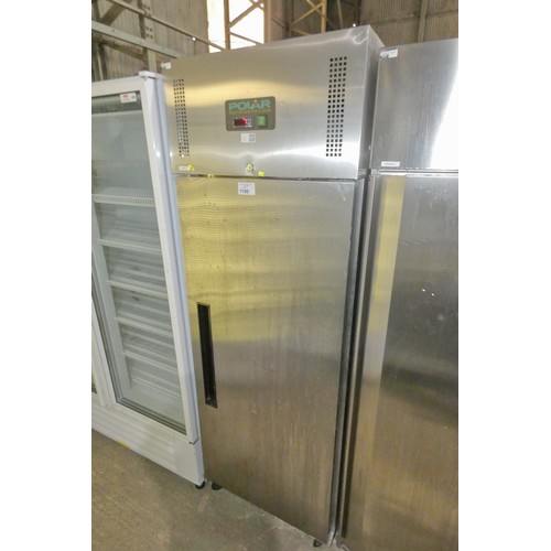 1180 - A tall commercial stainless steel single door fridge by Polar type G592 - trade  TESTED WORKING