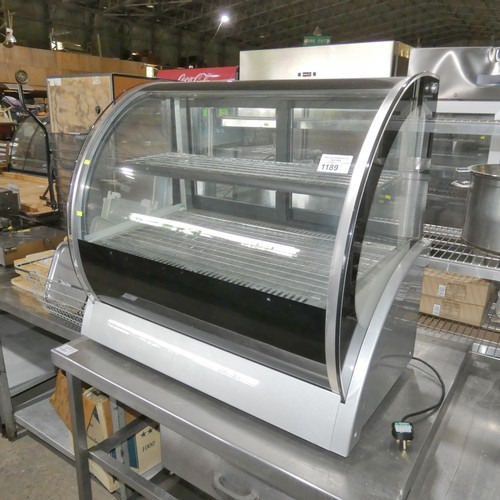 1189 - A commercial counter top heated display cabinet by Interlevin type H-S530A  TESTED WORKING