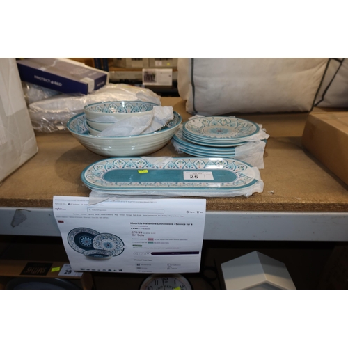 25 - A Mauricio Melamine dinnerware set (service for 4) RRP £70