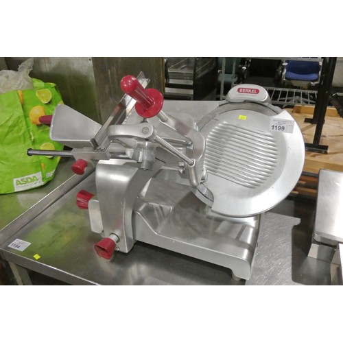 1199 - A commercial meat slicer by Berkel type BSPGL04011A0F trade  TESTED WORKING