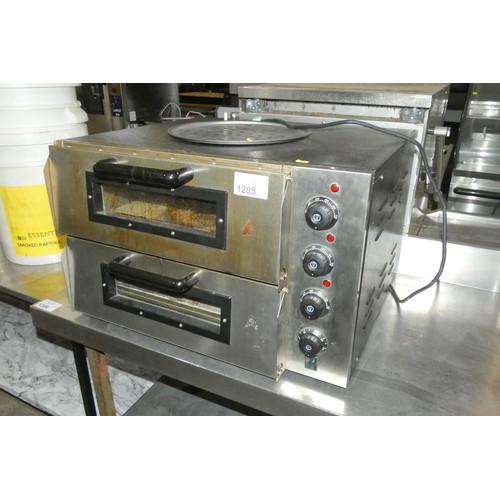 1205 - A commercial stainless steel 2 section drop front pizza oven type P5000--2 - 240v - trade  TESTED WO... 