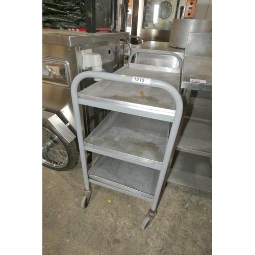 1210 - A catering type trolley with 3 removable tray shelves