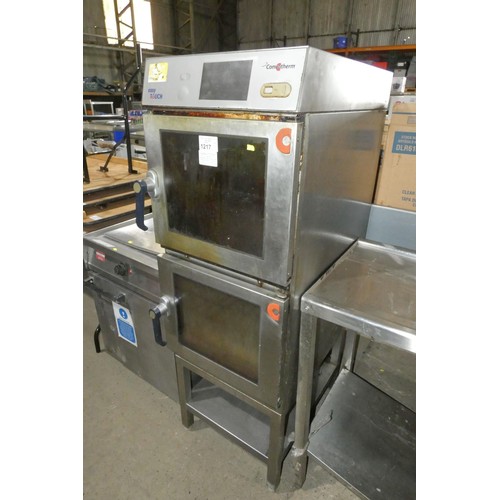 1217 - A commercial stainless steel twin easy touch oven by Convotherm, no model or voltage visible - trade