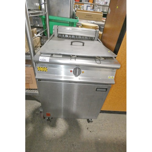 1226 - A commercial stainless steel twin basket deep fryer by Falcon 3 phase - trade