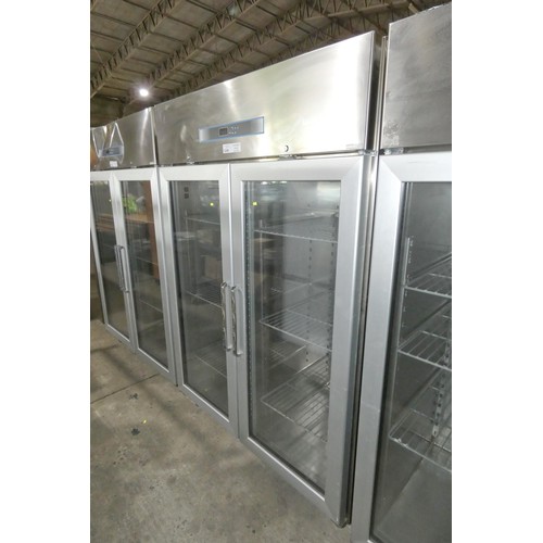 1248 - A commercial stainless steel double door display fridge by Matricola type FPLUS TNV 140 - trade  TES... 