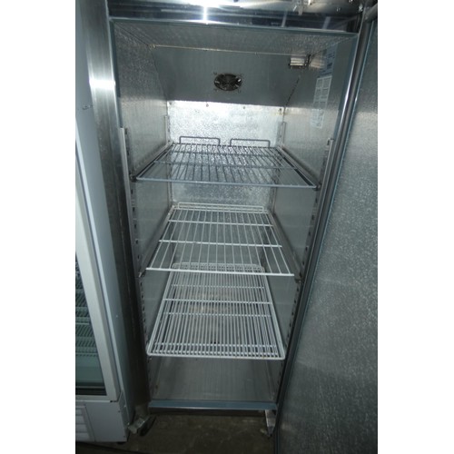 1180 - A tall commercial stainless steel single door fridge by Polar type G592 - trade  TESTED WORKING