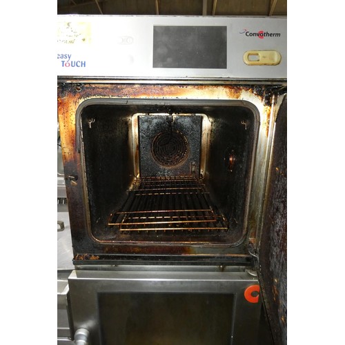 1217 - A commercial stainless steel twin easy touch oven by Convotherm, no model or voltage visible - trade