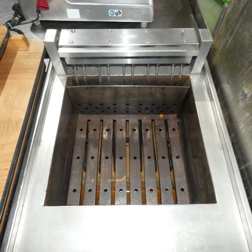 1218 - A commercial stainless steel deep fat fryer, no make or model visible, no baskets 3 phase - trade