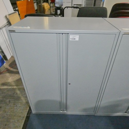 1338 - 1 x Triumph grey metal two door cabinet approx 80 x 47 x 108cm high