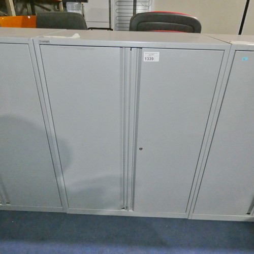 1339 - 1 x Triumph grey metal two door cabinet approx 80 x 47 x 108cm high