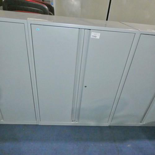 1340 - 1 x Triumph grey metal two door cabinet approx 80 x 47 x 108cm high