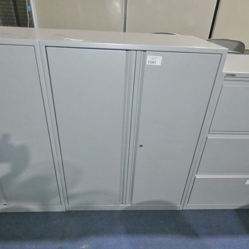 1341 - 1 x Triumph grey metal two door cabinet approx 80 x 47 x 108cm high