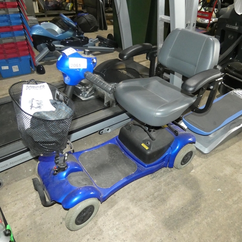 2061 - 1 x Bootie 4 Blue battery powered mobility scooter supplied with a mains battery charger but No key ... 