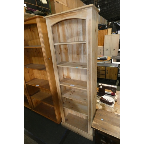 2135 - 1 x light wood shelf unit approx 66cm wide x 199cm high