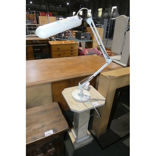 2137 - 1 x desk lamp 240v and 1 x pedestal stand approx 67cm high (Trade)  TESTED WORKING