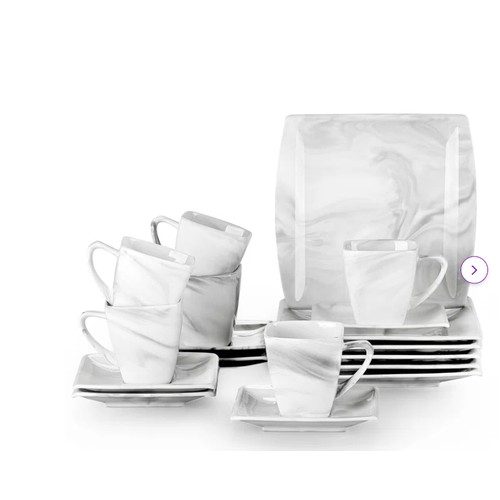 34 - 1 x Malacasa Jaliyiah 18 piece grey crockery set