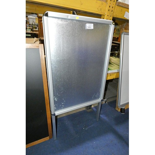 1463 - 1 x folding metal / plastic double sided A / Snap frame sign board approx 65 x 122cm