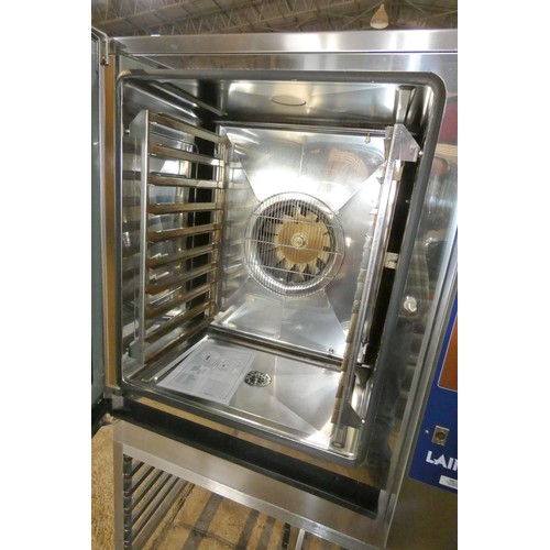 1258 - A large commercial stainless steel self cleaning Combi oven by Lainox type HME101S 2011 model remove... 