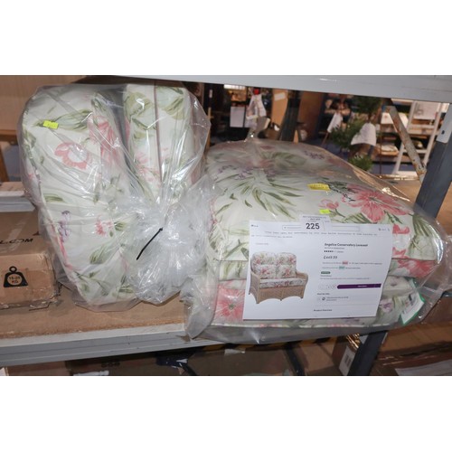 225 - 2 x Angelica conservatory loveseat cushions - Please note that these are cushions only, no loveseat ... 