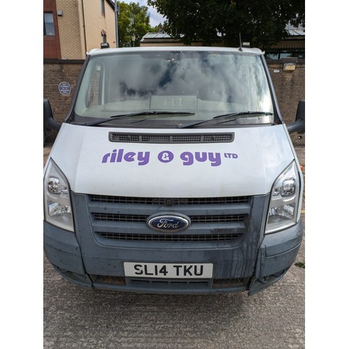 5 - Ford Transit 125 T350 RWD , d/c tipper truck, white, registration SL14 TKU, 1st Reg. 30/06/2014, 6 s... 