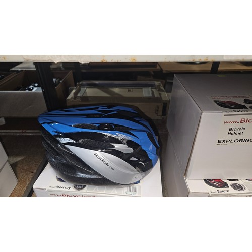 2710 - 4 x blue bicycle helmets type Saturn & Mercury