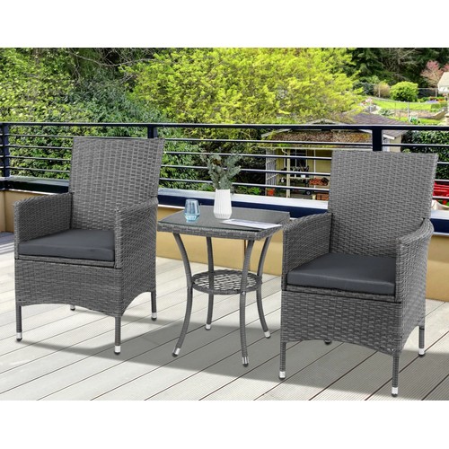 272 - A Basilica square 2-person bistro set with cushions comprising 2 x chairs and 1 x coffee table RRP £... 