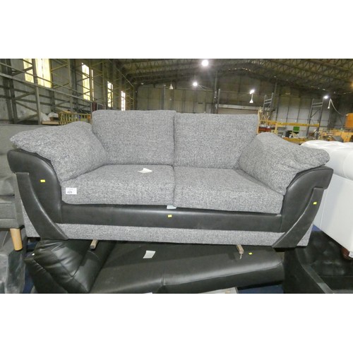 429 - A grey and black upholstered two person sofa approx 190cm wide