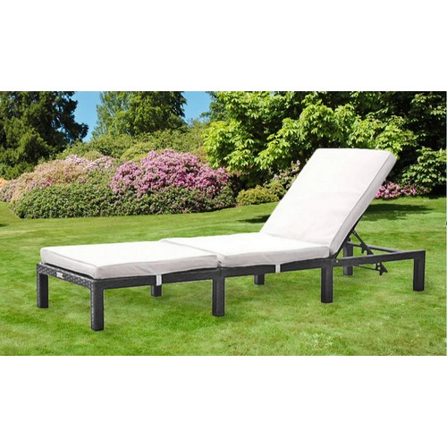 276 - 1 x Janelle 195cm long reclining single chaise / sun lounger with cushions RRP £95