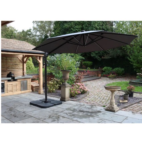 278 - 1 x Alexie 350cm lighted cantilever parasol RRP £294. Please note that no base weights are included