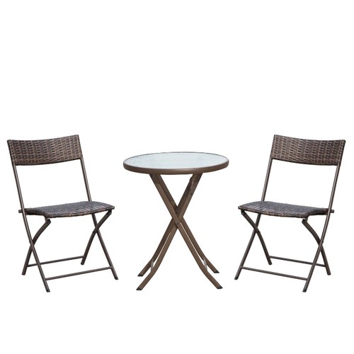 283 - An Outsunny synthetic rattan bistro set comprising of 2 x chairs and 1 x table RRP £77