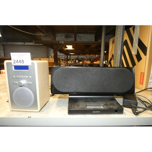 2448 - A Le Mega Dab radio and Sony ipod dock speaker - trade