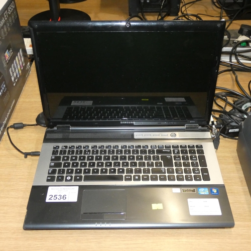 2536 - A Samsung laptop with an i7 2nd generation 2.2ghz processor, 8gb ram, 1tb HDD, running Windows 7, wi... 