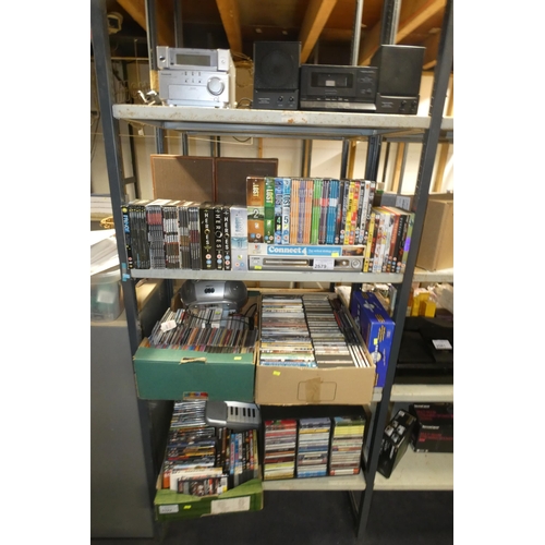 2579 - A large quantity of DVDs including box sets, CDs, 2 x various stereos, DVD player, board games etc. ... 