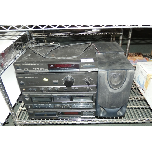 2617 - 4 x audio separates by Technics including cd player, tuner, amplifier, twin cassette deck and a pair... 