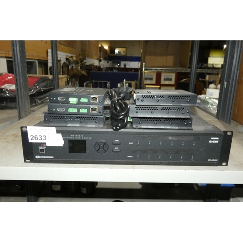 2633 - A Crestron DM media distribution center type DM-MD6X6 & 6X DM room controllers type DM-Rmc-4K-100-C ... 