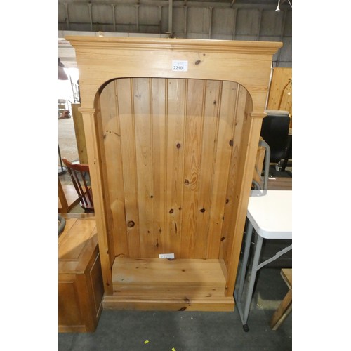 2210 - 1 x Pine open front shelf unit approx 85cm wide x 150cm high