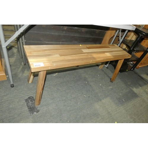 2212 - 1 x wooden bench approx 120 x 29cm