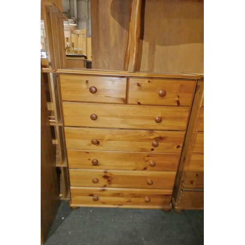 2217 - 1 x Pine chest of 7 drawers approx 82 x 39 x 107cm high