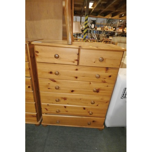 2218 - 1 x Pine chest of 7 drawers approx 82 x 39 x 107cm high