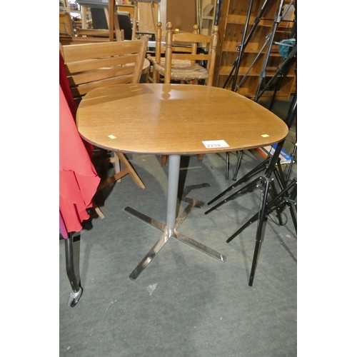 2239 - 1 x table with metal base approx