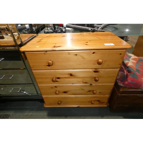 2172 - 1 x Pine chest of 4 drawers approx 80cm wide