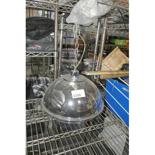 2356 - 1 x designer style pendant light 240v - chrome coloured (Trade)