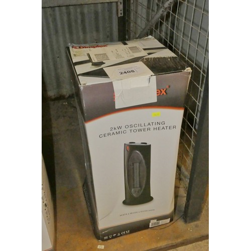 2408 - A 2kw oscillating ceramic tower heater by Dimplex, boxed - trade