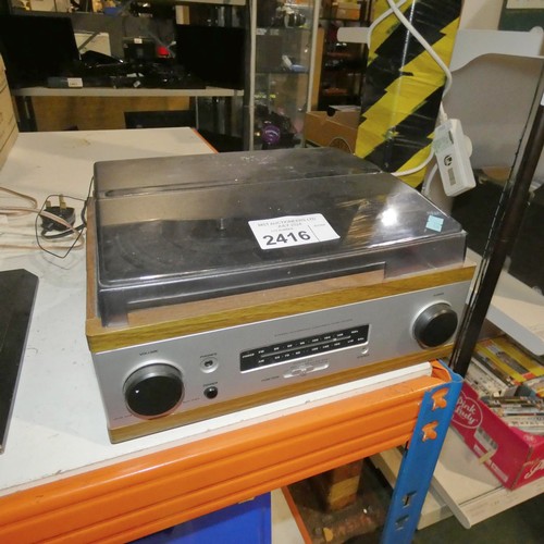 2416 - A record player with radio by Derens - trade  TESTED WORKING