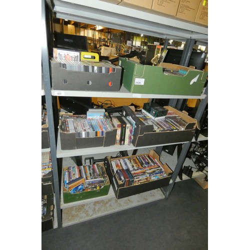 2426 - A quantity of various DVDs, contents of 3 shelves