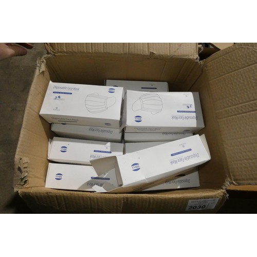 2030 - A quantity of disposable face masks (in small boxes of 50 masks per box)