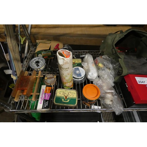 2047 - A quantity of various fishing related items including rods, reels, floats, fly tying materials etc. ... 