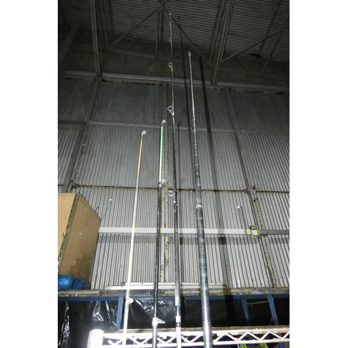 2050 - A quantity of various fishing related items including 1 x Pro Handle 300, 3 x rods, 1 x Jarvis Walke... 