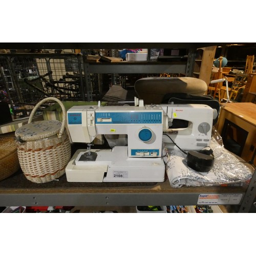 2108 - A quantity of various items including 1 x Singer sewing machine 240v, 1 x Sewland sewing machine 240... 